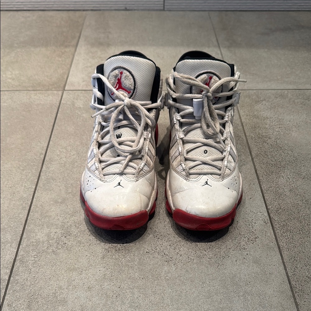 Jordan Men's White and Red Sneakers